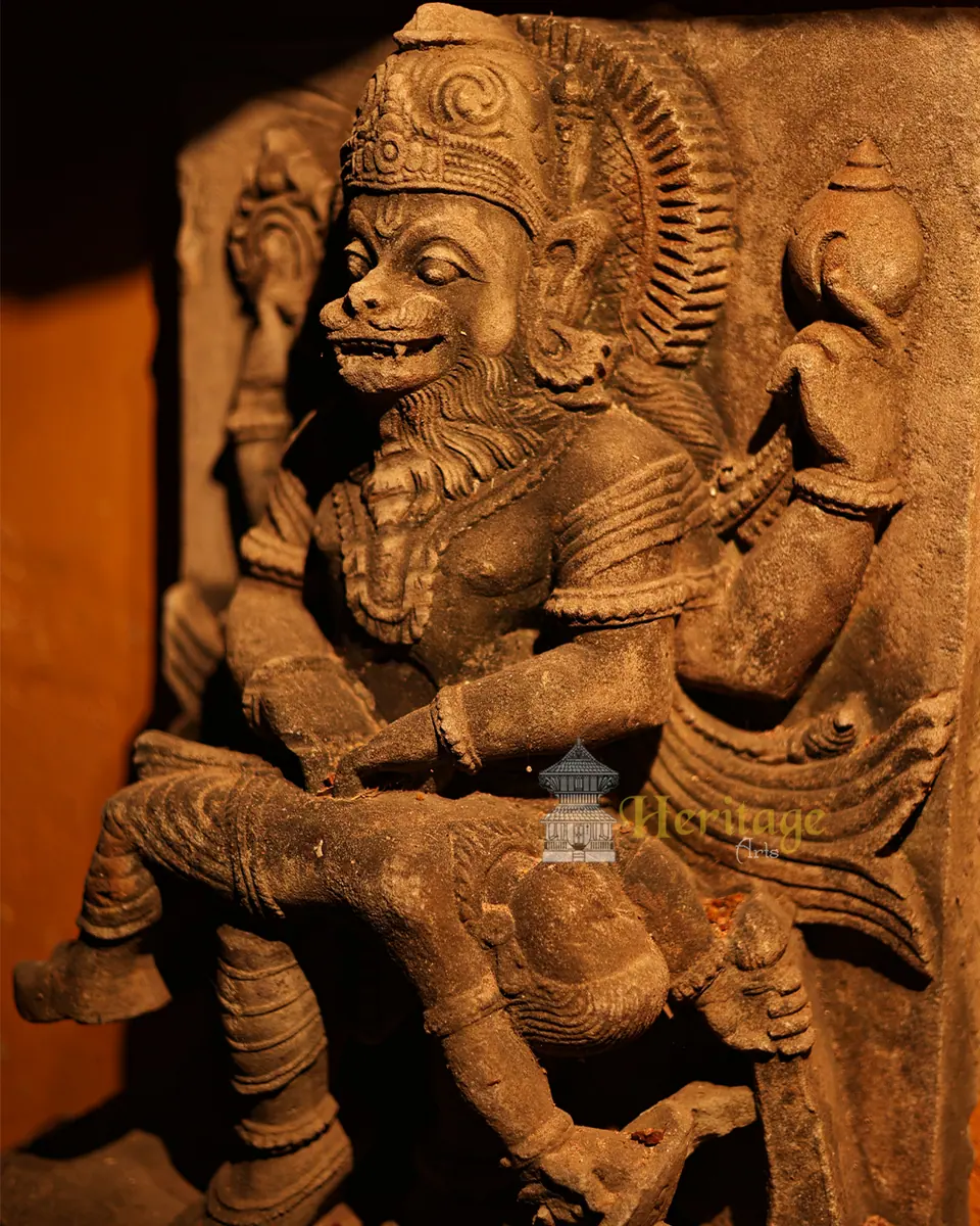 A carved stone relief sculpture
